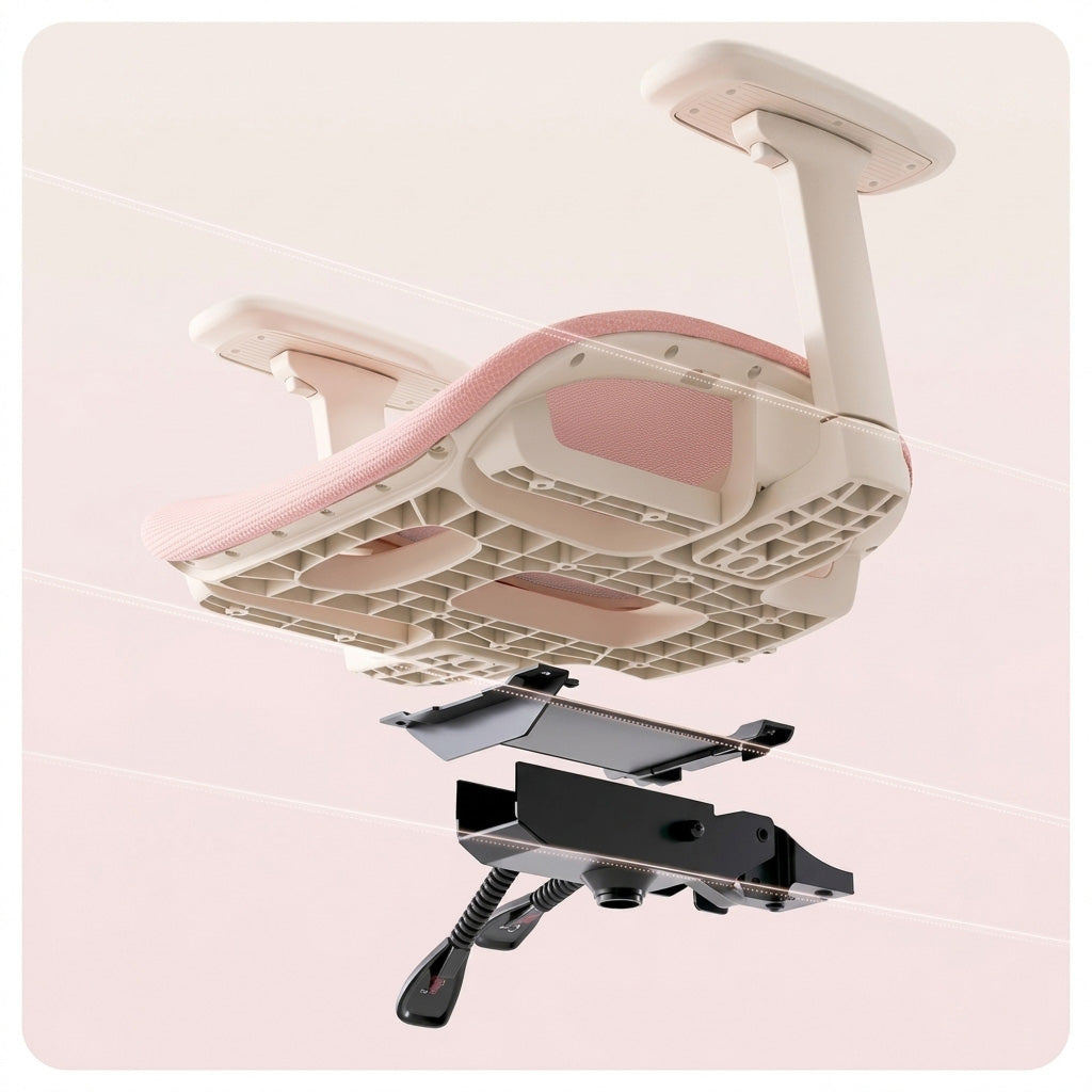 YZ1001 - Chaise de bureau ergonomique rose