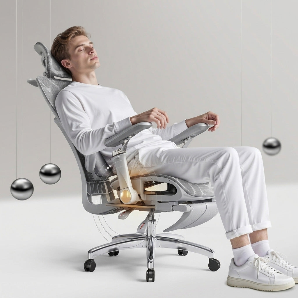 YZ1002 - Chaise de bureau ergonomique grise
